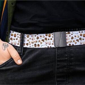 NEW UNBELTS women's intrepid adjustable stretch belt in praire fruit arts